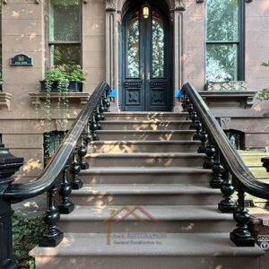 Stoop Railing Scrape and paint in park slope