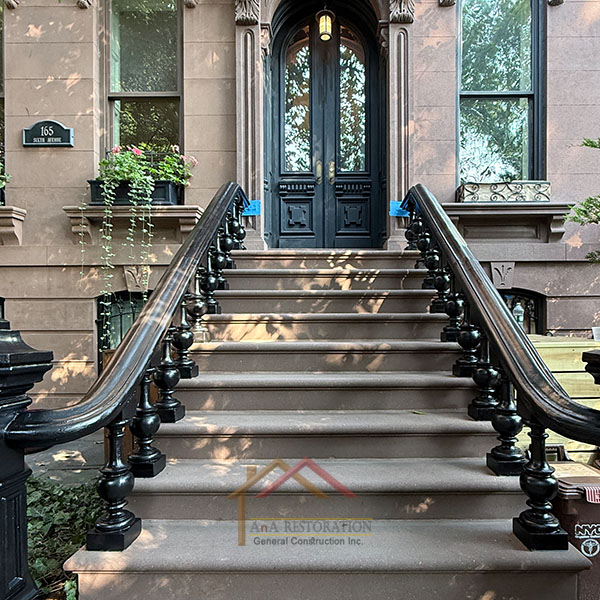 Stoop Railing Scrape and paint in park slope