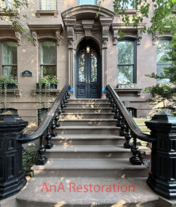 Stoop Railing Scrape and paint in park slope