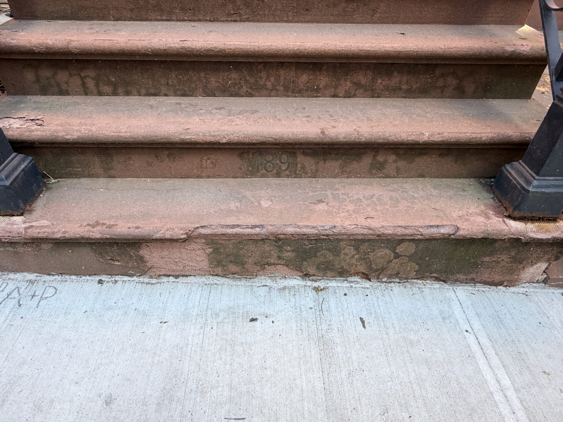 Brownstone damage stoop