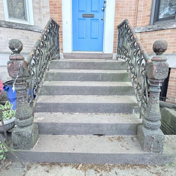 Brownstone stoop Railing repair and Paint in Park Slope Brownstone stoop Railing repair and Paint in Park Slope